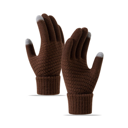 Gants de cyclisme tricotés chauds doublés en polaire, coupe-vent et protection contre le froid