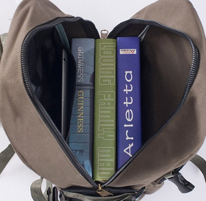 Sac à dos en toile pour homme - Sac d'étudiant durable avec fermeture éclair, 44 x 28 x 16 cm, élégant et pratique