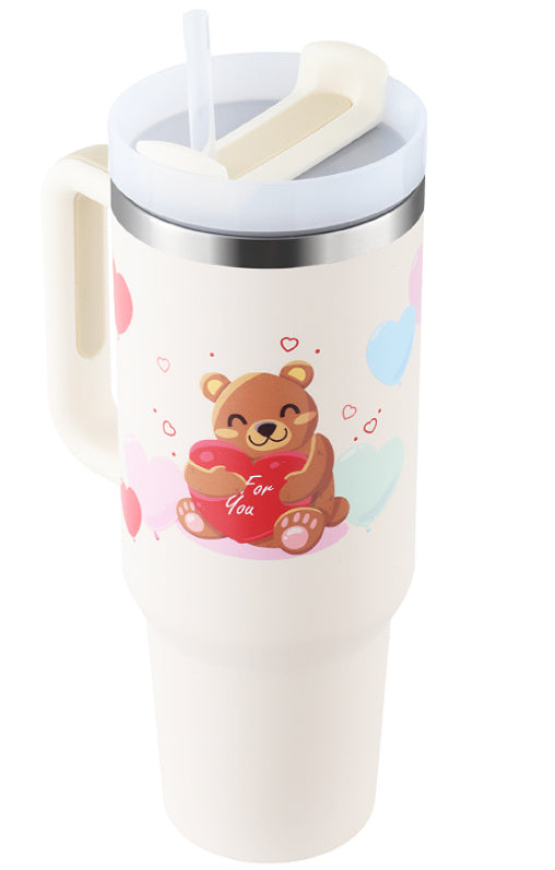 40oz Tumbler with Handle and Straw