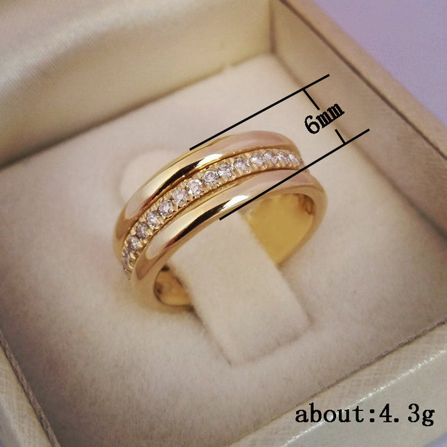 Bague de fiançailles tendance en plaqué cuivre