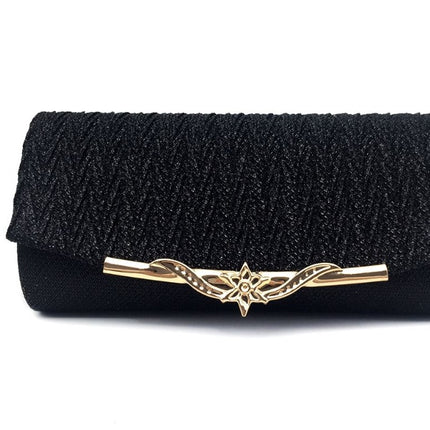 Pochette de mariage élégante – Tissu, bandoulière en chaîne