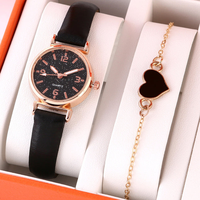 Montre à quartz avec bracelet en forme de cœur
