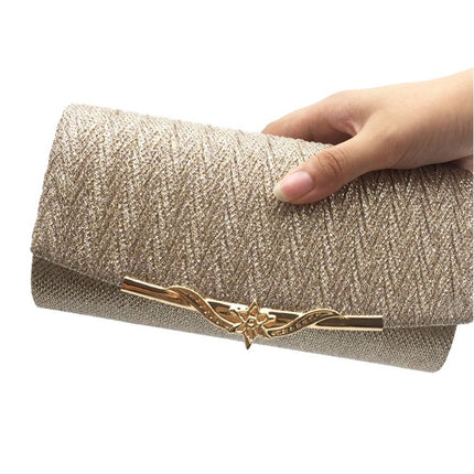 Pochette de mariage élégante – Tissu, bandoulière en chaîne