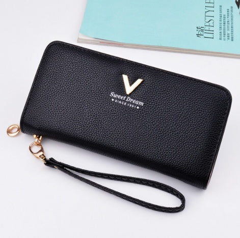 Leather Zipper Wallet for Women – Long & Stylish