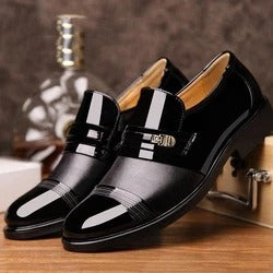 Men's Business Casual Leather Shoes – High-Quality Patent Leather, Breathable & Comfortable