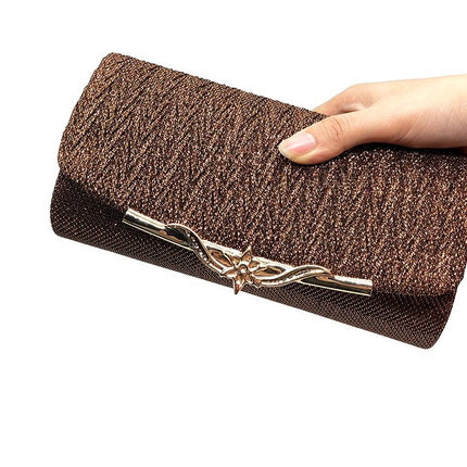 Pochette de mariage élégante – Tissu, bandoulière en chaîne