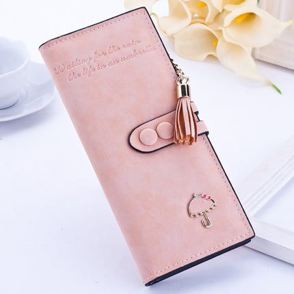 Fashionable Lady's PU Umbrella Purse Wallet – Korean Style Long Zipper Handbag
