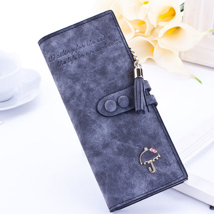 Fashionable Lady's PU Umbrella Purse Wallet – Korean Style Long Zipper Handbag