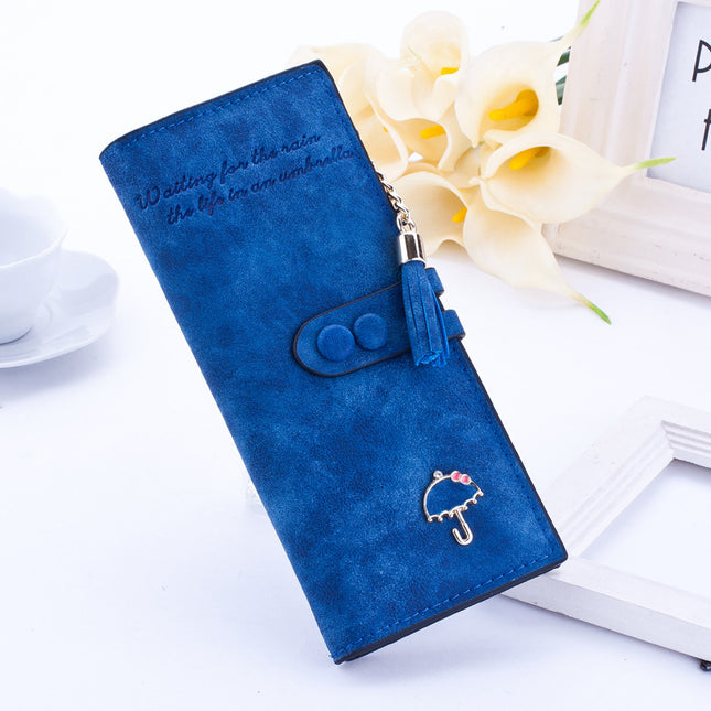 Fashionable Lady's PU Umbrella Purse Wallet – Korean Style Long Zipper Handbag