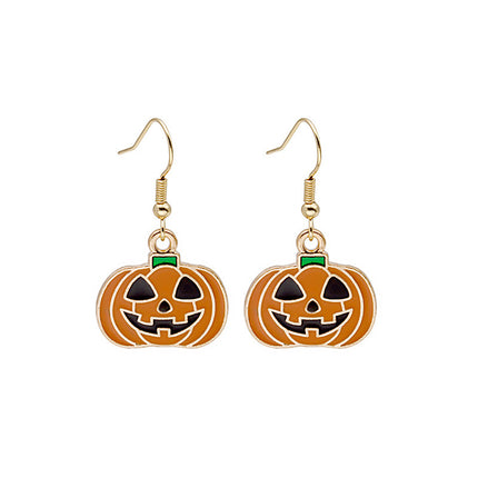 Boucles d'oreilles en alliage avec gouttes d'huile effrayantes