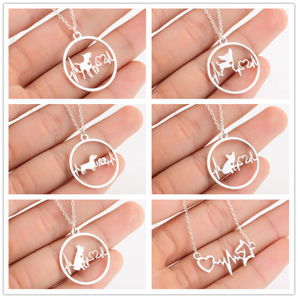 Pet Dog Footprints Paw Necklace