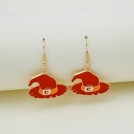 Boucles d'oreilles en alliage avec gouttes d'huile effrayantes