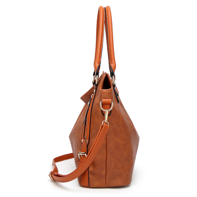 Sac fourre-tout vintage en cuir PU pour femme