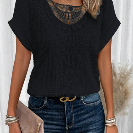Summer Hollow Out Short-sleeved T-shirt