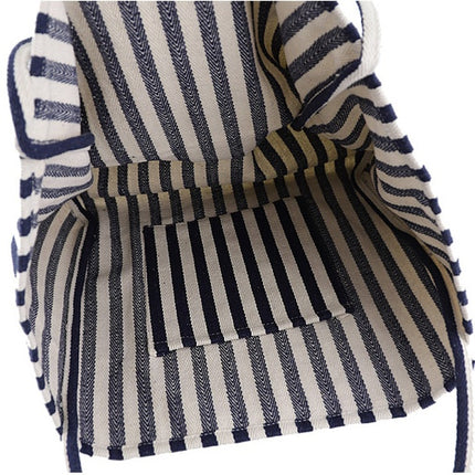 Sac à bandoulière en toile rayée de grande capacité pour femme