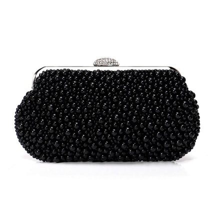 Pochette de banquet de luxe faite à la main avec perles - Coque en polyester avec détails en perles