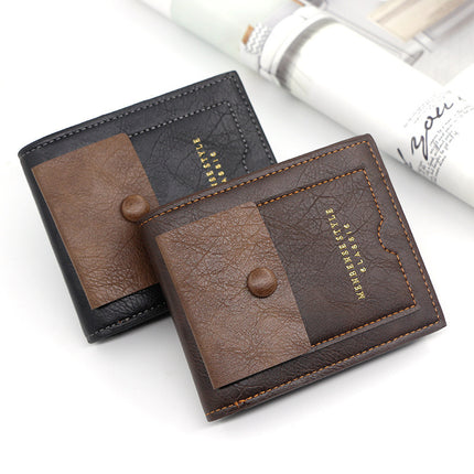 Men's Retro PU Leather Wallet - Stylish & Large Capacity