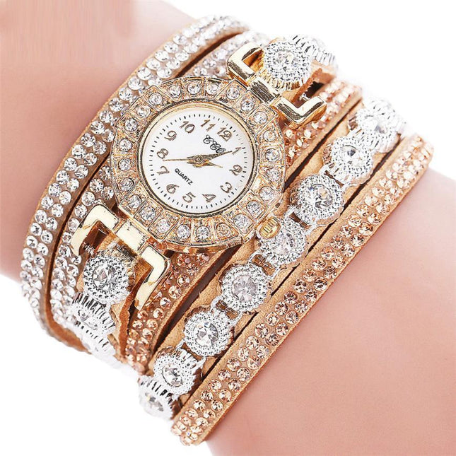 Montres-bracelets en cuir PU et strass