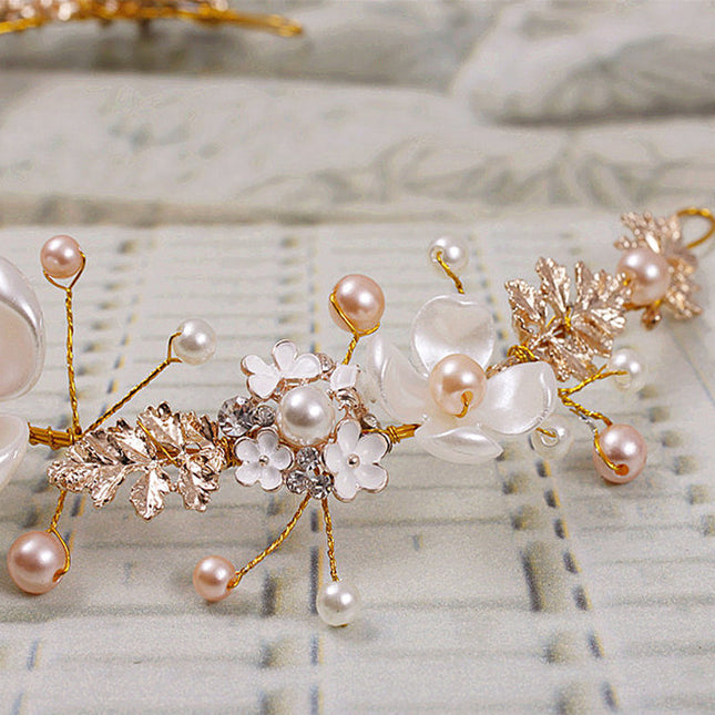 Bijoux de cheveux de mariage de luxe avec cerceau doré