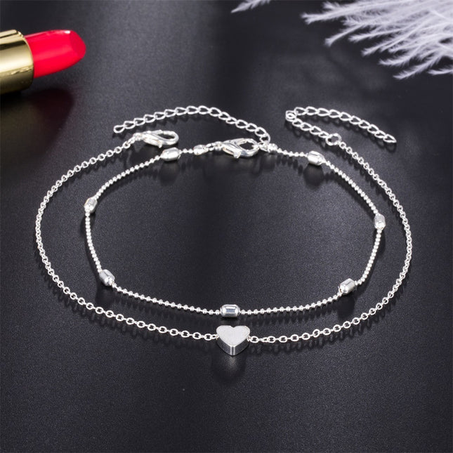 Double-Layered Heart-Shaped Anklet