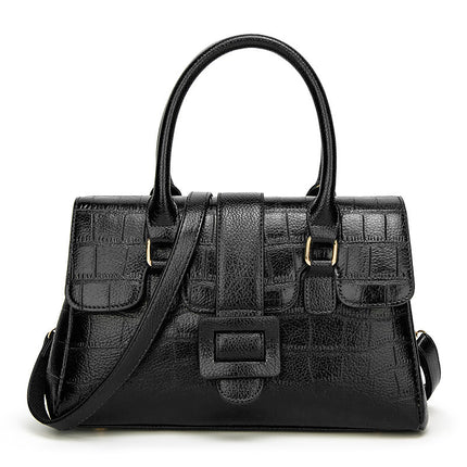 Sac à main en cuir PU noble pour femme avec motif crocodile