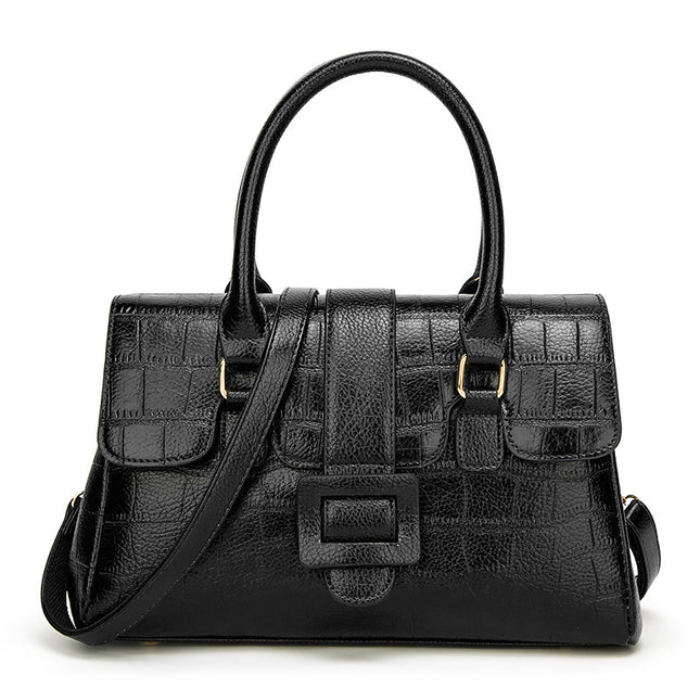 Sac à main en cuir PU noble pour femme avec motif crocodile