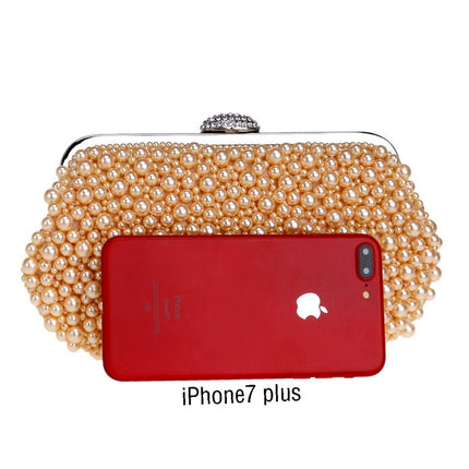 Pochette de banquet de luxe faite à la main avec perles - Coque en polyester avec détails en perles