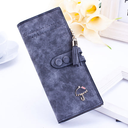 Fashionable Lady's PU Umbrella Purse Wallet – Korean Style Long Zipper Handbag