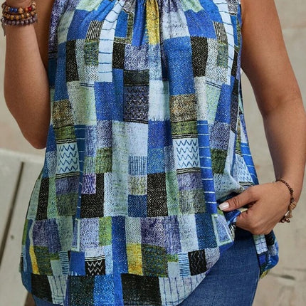 Plus Size Geometric Printed Tank