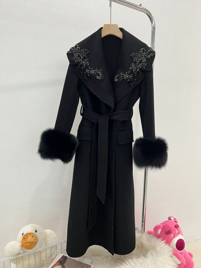Women's Long Wool Reversible Woolen Coat