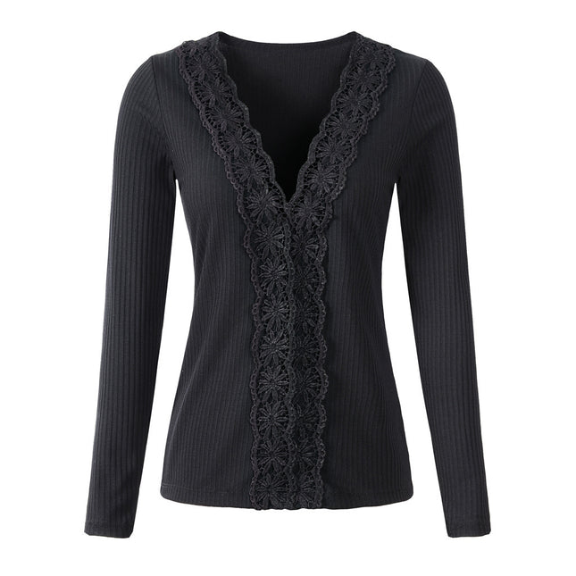 Lace Long Sleeve Slim Fit Top