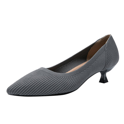 Women's Pointed Toe Pumps, Stiletto Heel, Mesh Fabric