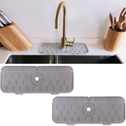 Tapis anti-éclaboussures en silicone pour robinet