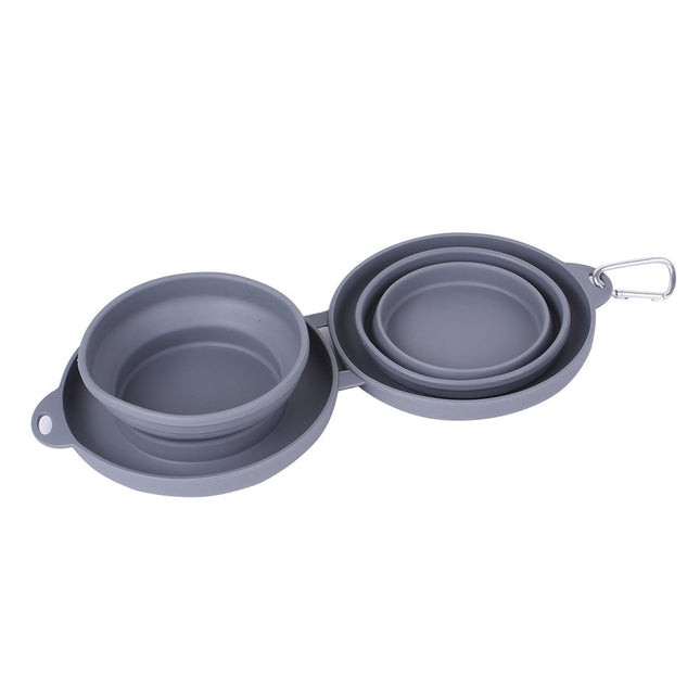 Collapsible Dog Double Food Bowls