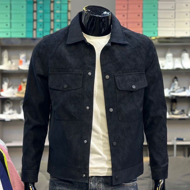 Men's Suede Single-Breasted Jacket