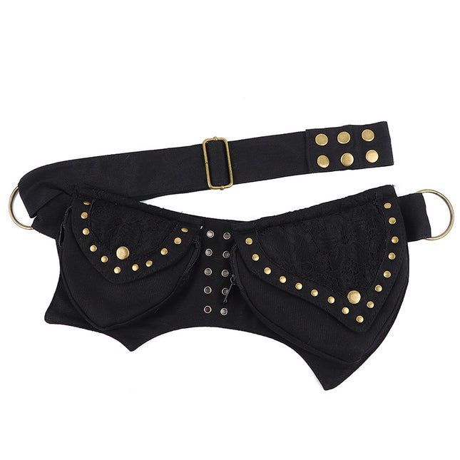 Sac de poitrine vintage pour femme - Sac banane à bandoulière, rangement mobile extérieur