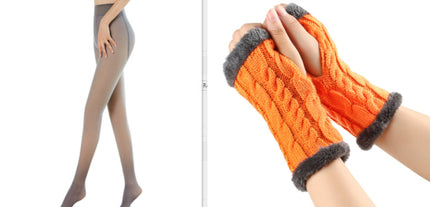 Gants moelleux doublés de polaire, tricotés torsadés, fuites de doigts