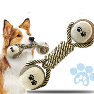 Pet Dumbbell Rope Tennis Ball Teeth Cleaning