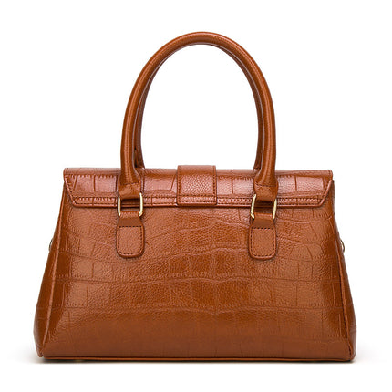 Sac à main en cuir PU noble pour femme avec motif crocodile