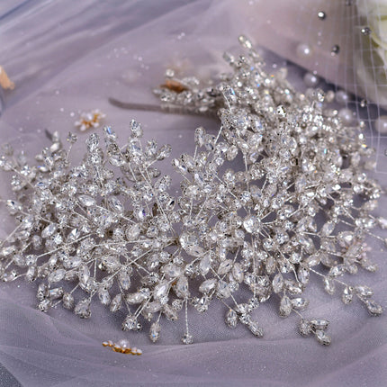 Couronne de mariage de reine en strass faite à la main