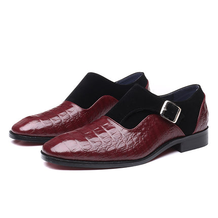 Men's Formal Leather Pointed Shoes - Wear-Resistant, PU Upper, Rubber Sole