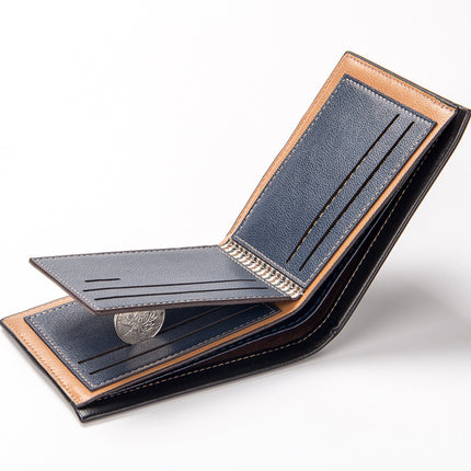 Baellerry Men's Embossed PU Leather Short Wallet - Casual, Compact