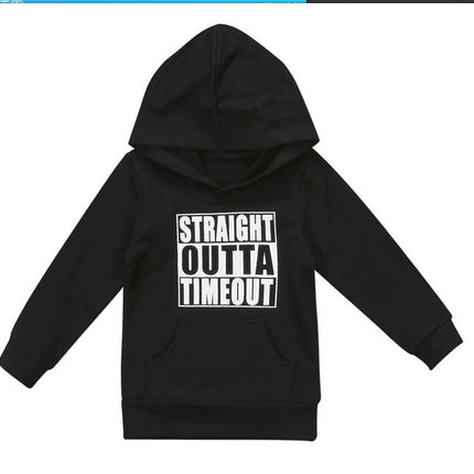 Children's Hooded Sweater Letter Top