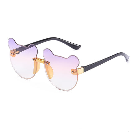 Lunettes de soleil pour enfants avec oreilles de chat, forme sans cadre