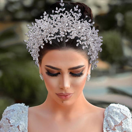 Couronne de mariage de reine en strass faite à la main