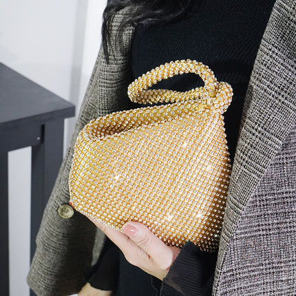 Sacs de soirée portables en strass – Style boulette de soie