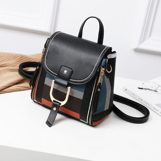 Sac à dos en cuir pour femme avec ceinture et plusieurs poches