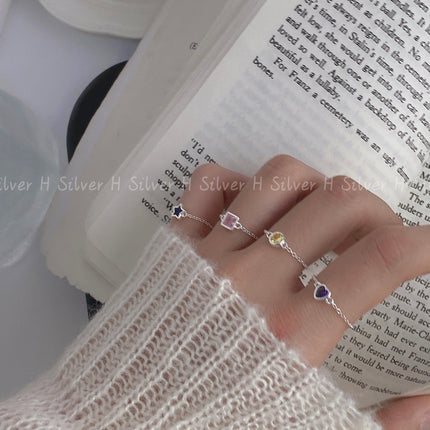 Silver Light Luxury Zircon Ring