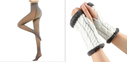 Gants moelleux doublés de polaire, tricotés torsadés, fuites de doigts