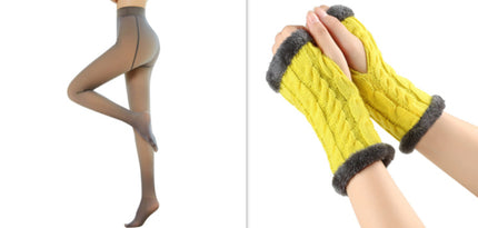 Gants moelleux doublés de polaire, tricotés torsadés, fuites de doigts